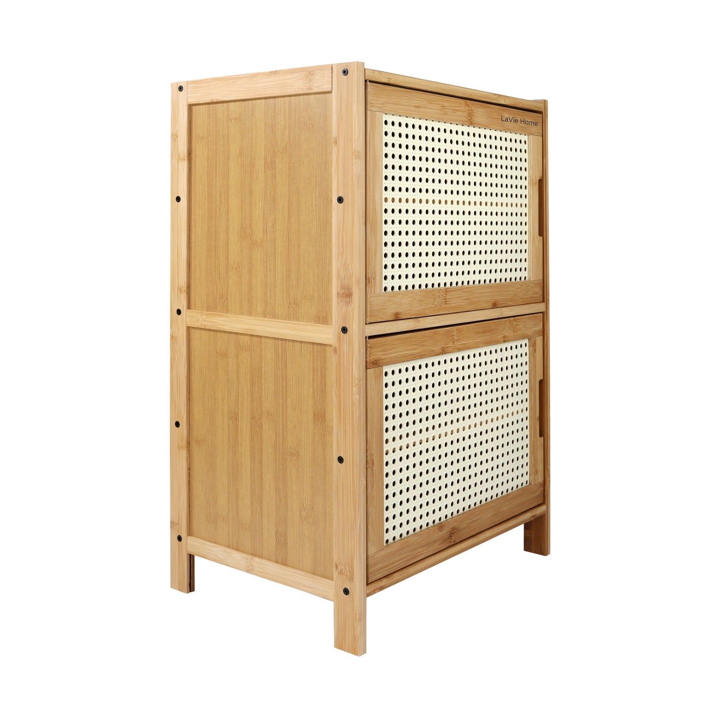 Lavie Home Bamboo Furniture 2-Drawer Rattan Storage Chest Unit for Bedroom Furniture, Furniture shelves