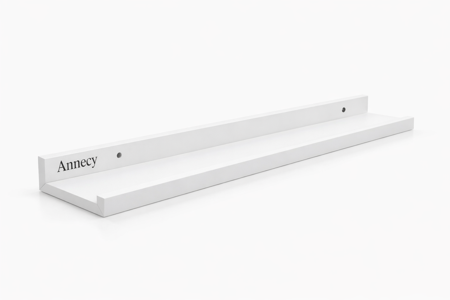 Annecy White Floating Picture Ledge Shelf, Wall-Mounted Display Shelf