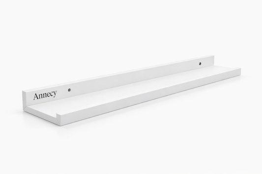 Annecy White Floating Picture Ledge Shelf, Wall-Mounted Display Shelf