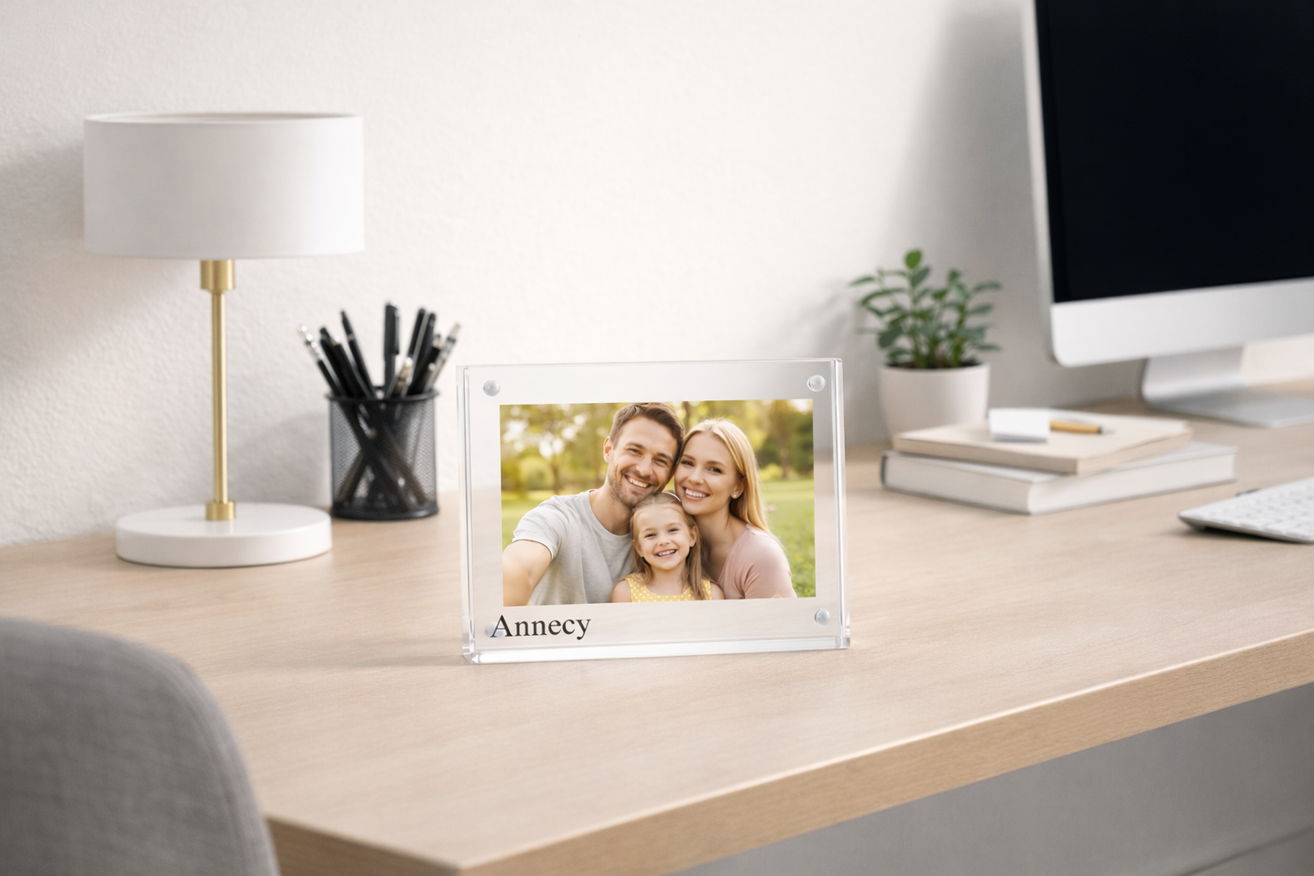 Annecy 5x7 Acrylic Magnetic Picture Frame, Clear Horizontal Photo Frame
