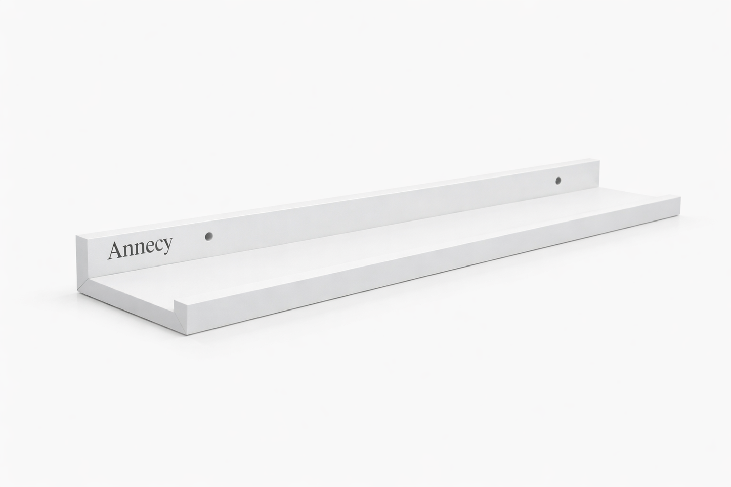 Annecy White Floating Picture Ledge Shelf, Wall-Mounted Display Shelf