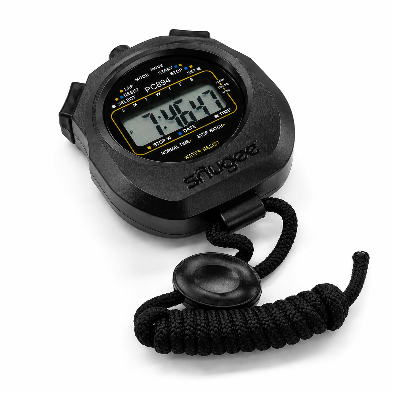 Snugee Digital Sports Stopwatch Timer with Lanyard