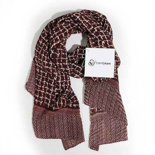 Comfykare 1pc Brownish Red Plaid Scarf, Cozy Unisex Winter Accessory