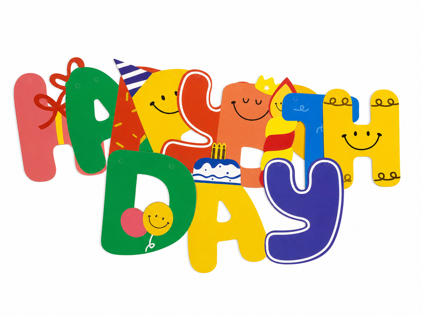 SUNEE Happy Birthday Banner Decoration – Colorful Paper Letter Garland for Kids Birthday Party Wall Decor