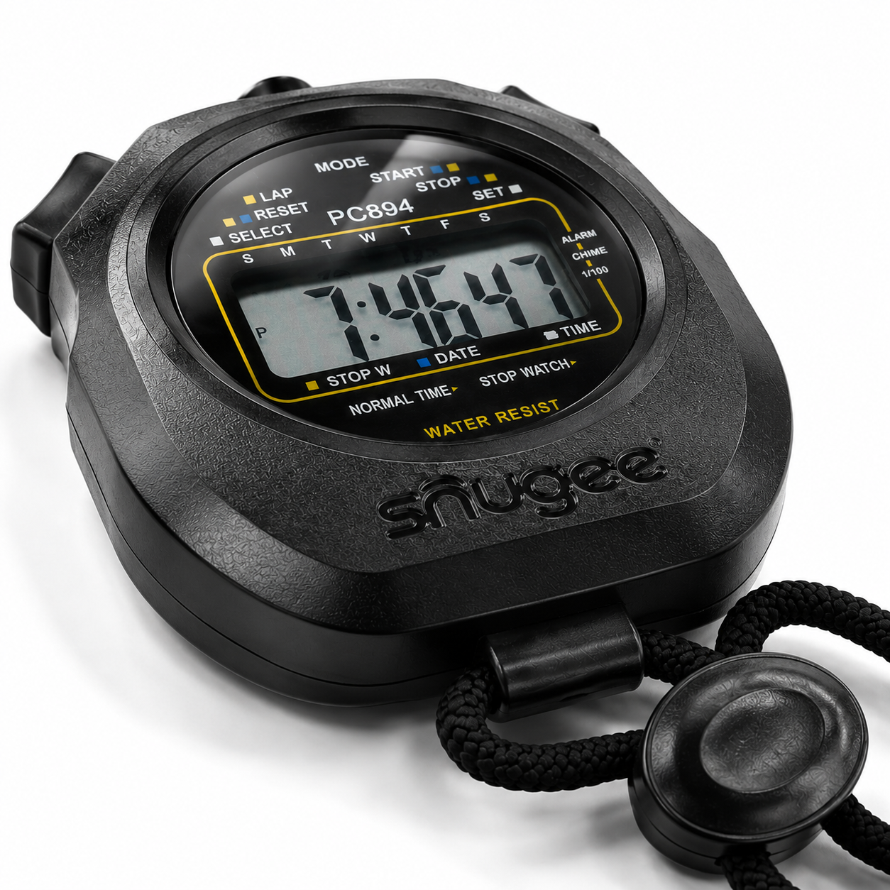 Snugee Digital Sports Stopwatch Timer with Lanyard