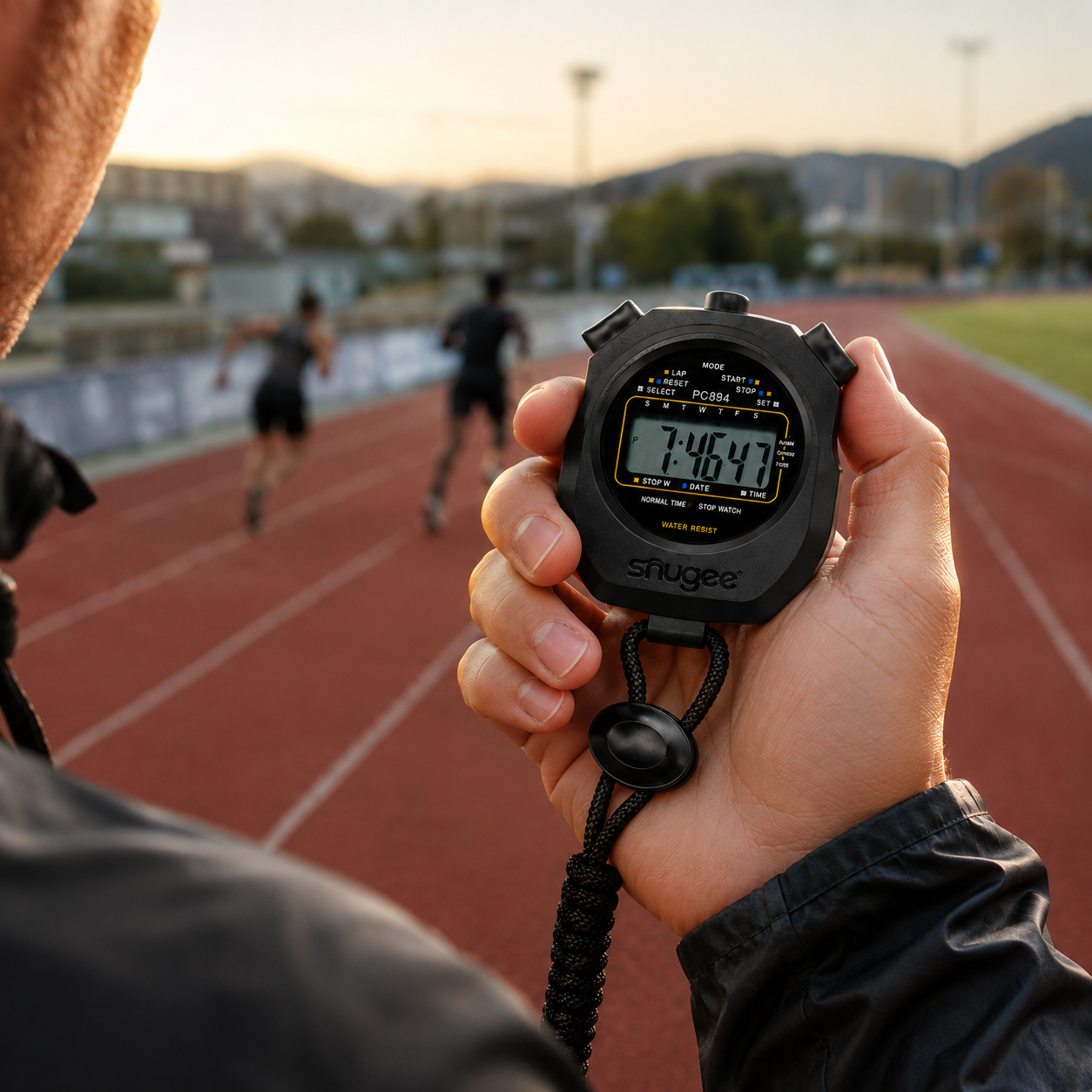Snugee Digital Sports Stopwatch Timer with Lanyard
